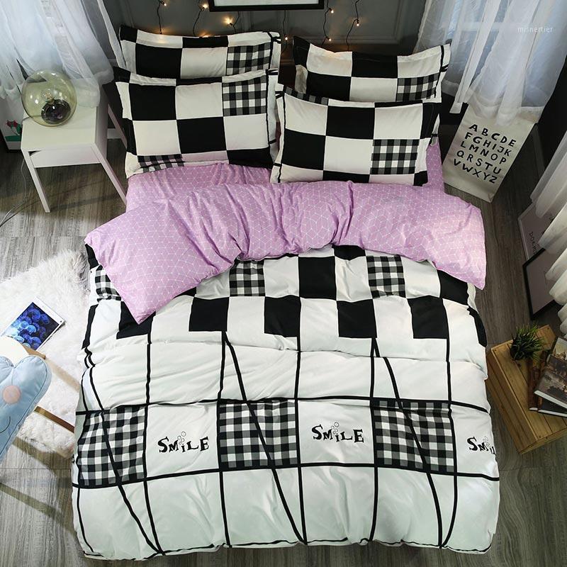 

Black White Geometric Stripe Printed Kid Bed Cover Set Duvet Cover Adult Child Bed Sheet Pillowcase Comforter Bedding Set 610221, 2tj-61001-016