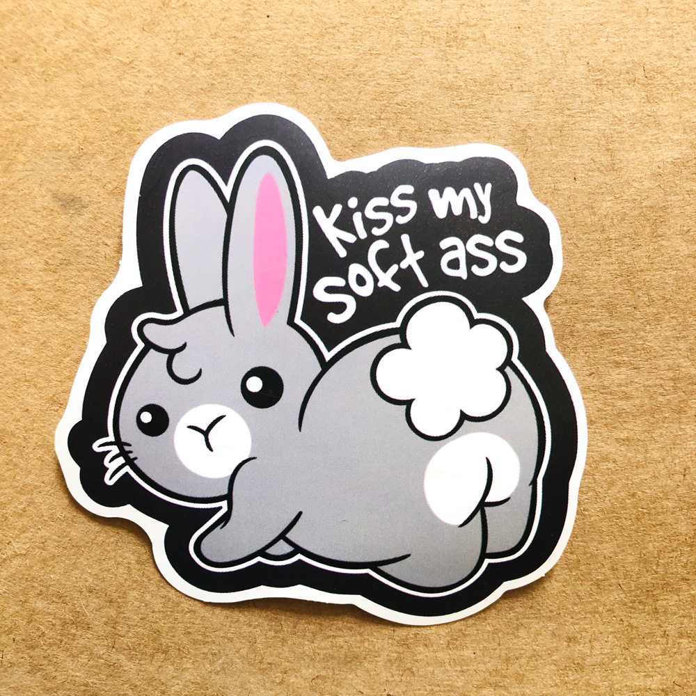 Cartoon Cute Rabbit Sticker Water Cup Helmet Computer Sticker-image-593353960