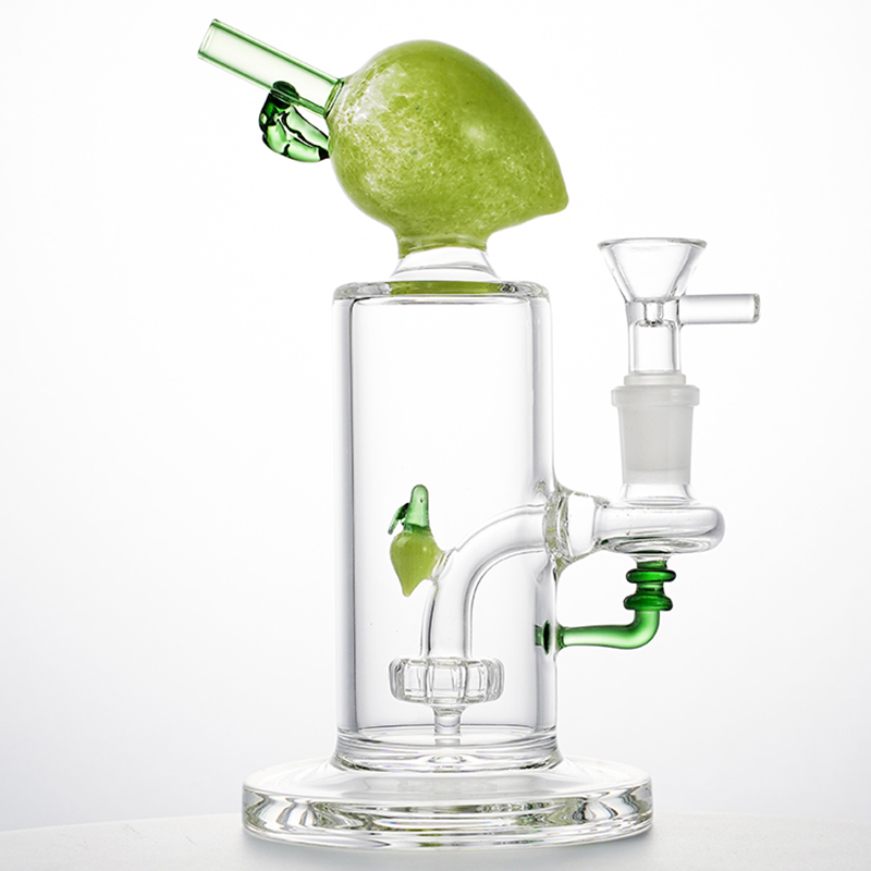 

Newest Colorful Peach Glass Bong Fruits Shape Water Pipes 14mm Female Joint Percs Smoking Bongs Smoking Bowl Oil Dab Rigs Showerhead Perc