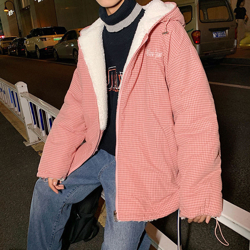 

Cotton-quilted Clothing 2021 Winter New Trend Printed Young Men' Clothes UCOU, Pink