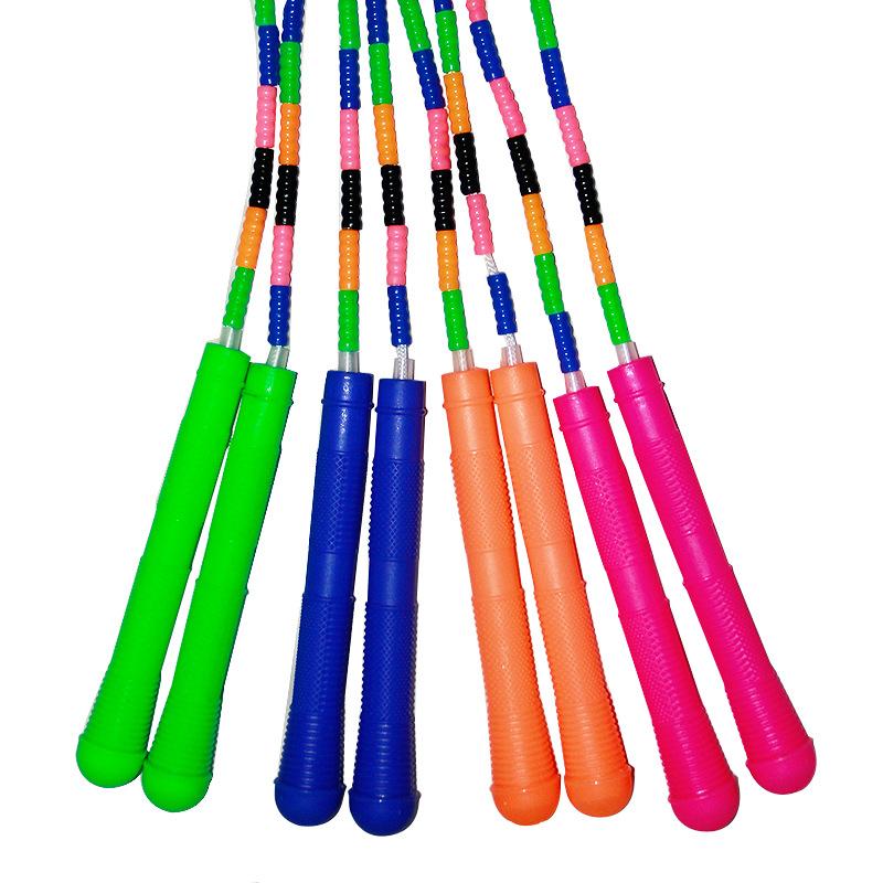 

Children Young Students School Color Plastic Bamboo Joint Jump Rope Sports Exercise Adjustable Soft Bead /30