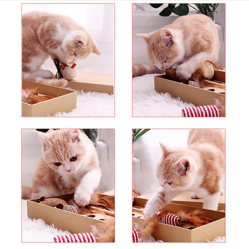 

7 Pcs Funny Cat Stick Set Pet Cats Interactive Play Toy Simulation Mouse Molar Feather Pet Supplies Funny Cat Toy Set