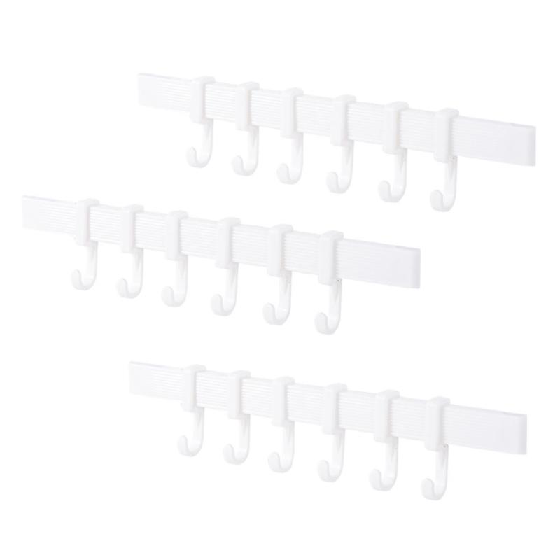 

3pcs Bathroom Self Adhesive Wall Hanging Hook Towel Rack with 6 Hanger Hooks