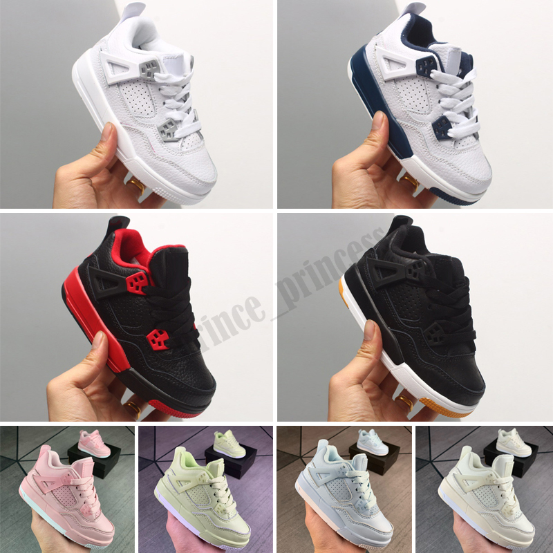 

New 4 Kids basketball shoes Children Outdoor sports shoes Gym Red Chicago 4s luxury Athletic Boy Girls sneakers EUR 28-35, Color 6