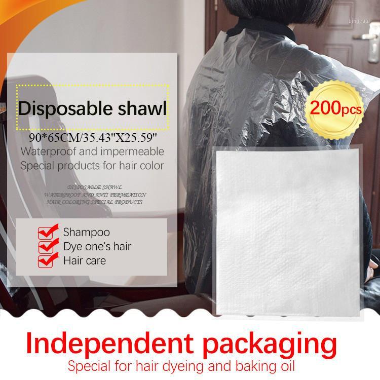 

200 Pieces Per Package Disposable Hair Dye Cape Durable Pe Wrap Cloth Hair Salon Haircut Emu Oil Desposable Hairdressing Apron1