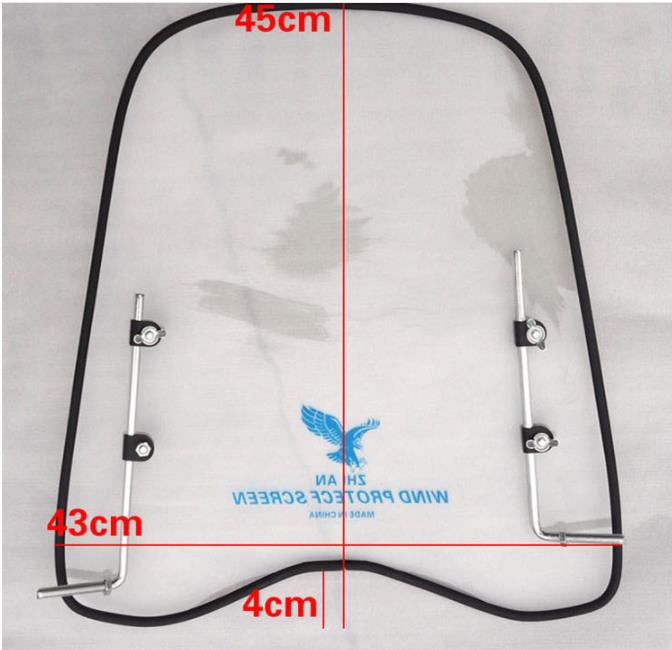 

Motorcycle Parts Electric car PC windshield motorcycle windshield scooter thickened car front transparent plate universal 430*450 (mm