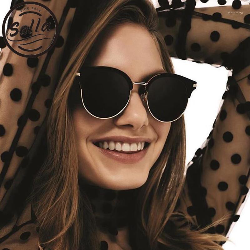 

Selle New Arrival Trending Fashion Women Men Oversized Round Sunglasses Brand Designer Mirror Coating Summer Eyewear Shade UV4001