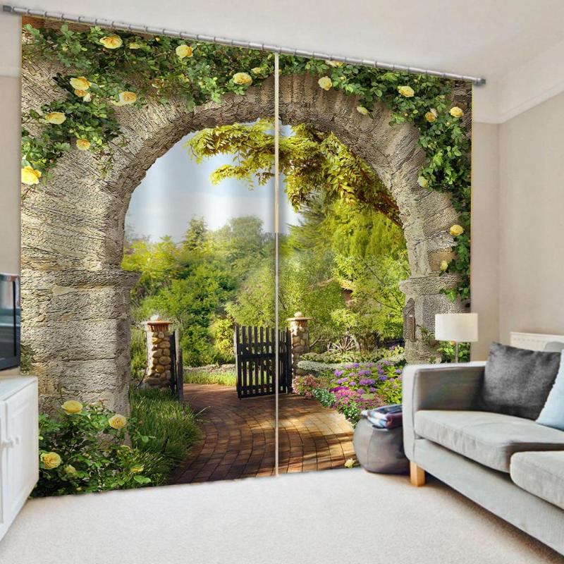 

Luxury Blackout 3D Window Curtains For Living Room Bedroom Nature scenery arcn forest curtains landscape curtain, As pic