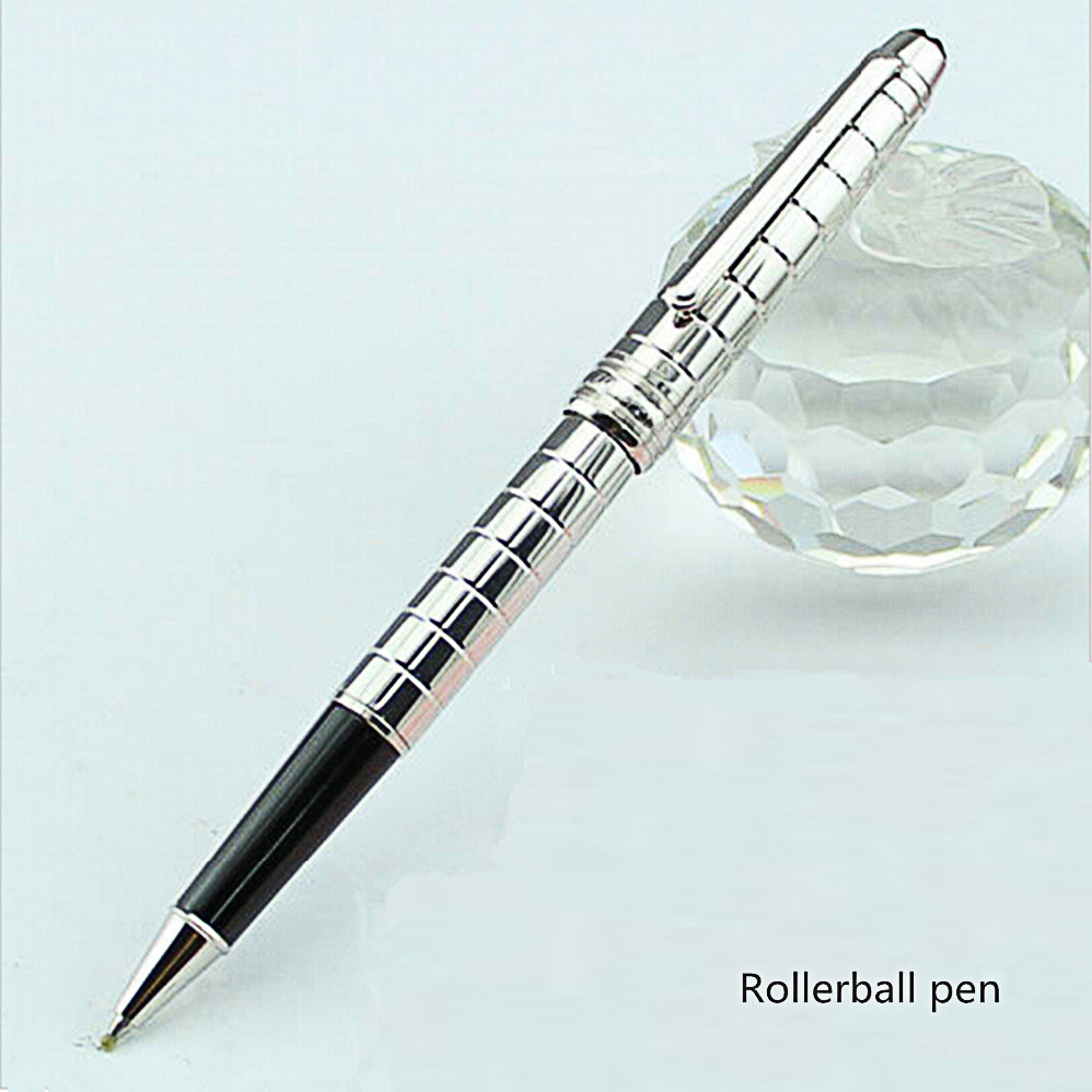 

luxury writing supplies M pen Germany Branded metal silver checker Rollerball and ballpoint 163 pens