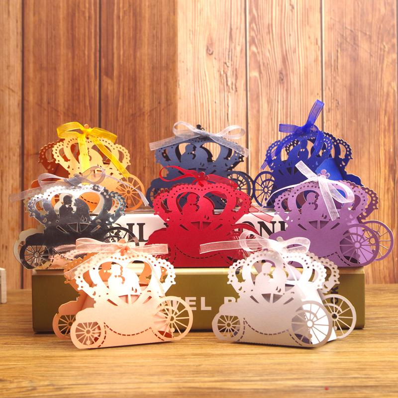 

Wedding party packaging small box Valentine's Day gift wedding hollow fruit candy box European back gift laser hollow weddin