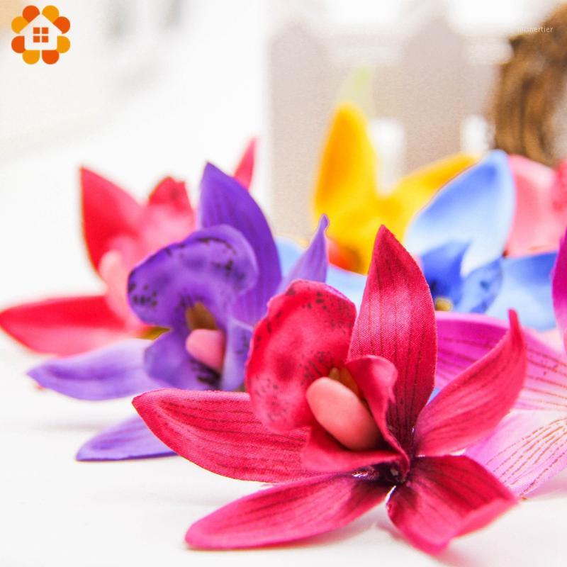 

10/20/30PCS Artificial Orchid Silk Flower Head 7.5cm For Home Wedding Decoration DIY Wreath Gift Scrapbooking Craft Fake Flower1, Blue