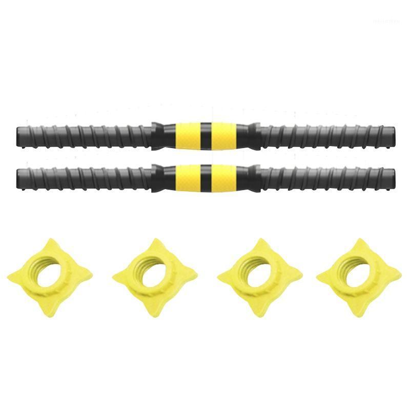 

1 Pair of Dumbbell Bars Threaded Dumbbell Handle Set Home Gym Fitness Exercise Adjustable 35CM Yellow1, Black