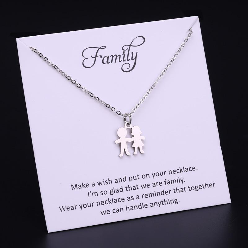 

Forever Family Tree Pendant Necklaces Boy Girl Grandma Mom Women Fashion Card Jewelry Christmas Gifts Drop Shipping