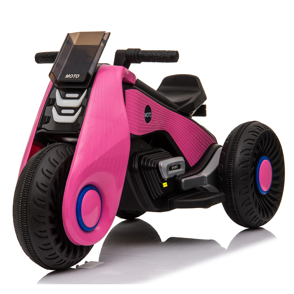 

US STOCK Kids Ride-Ons Mototcycle Children's Electric Motorcycle 3 Wheels with Double Drive Black/White/Pink/Red