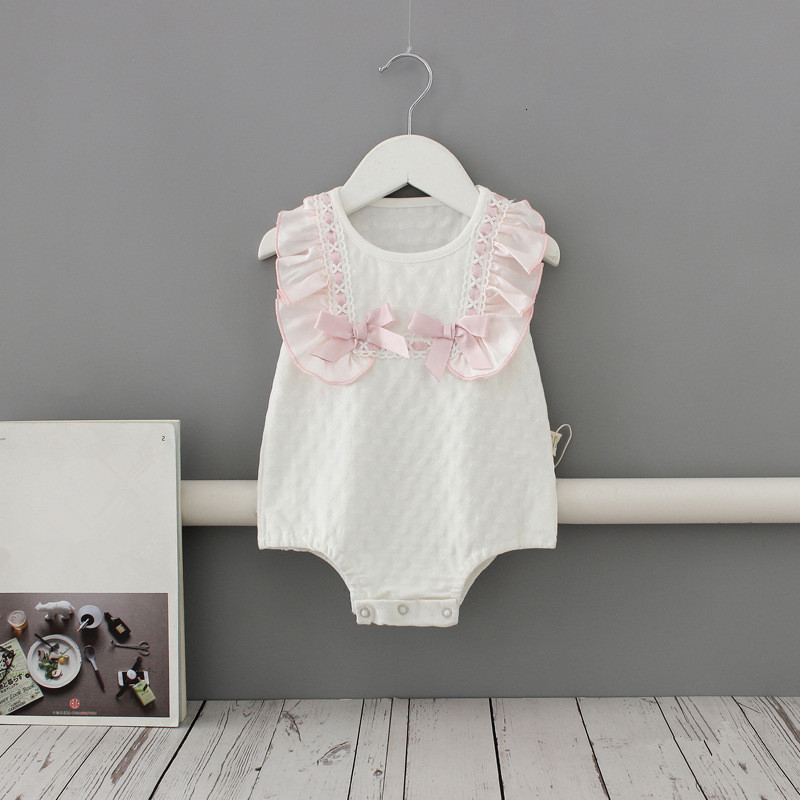 

2021 New Summer Infant Girls Princess Baby Christening Baptism Gown Party Wedding 0-18 Months Bodysuit White Pex5