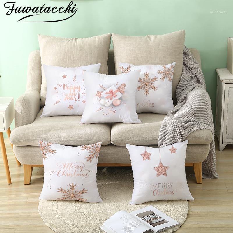 

Fuwatacchi New Year Gift Pillow Covers Christmas Cushion Cover for Home Sofa Decorative Throw Pillowcases Polyester 45*45cm1, Pc11989