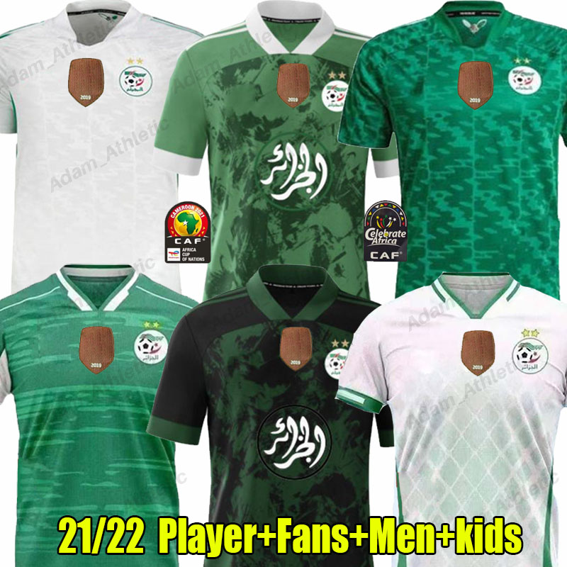 

Algeria soccer jerseys 22 23 Maillot algerienne MAHREZ BENNACER Algerian jersey BENSEBAINI BRAHIMI ATAL DELORT BELAILI football shirts national team 2022, 22 23 home