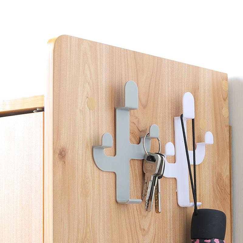 

1PC Cactus Shaped Hooks Strong Seamless Adhesive Hook Door Wall Hanging Clothes Towel Bag Key Hanger Home Kitchen Bathroom Tools