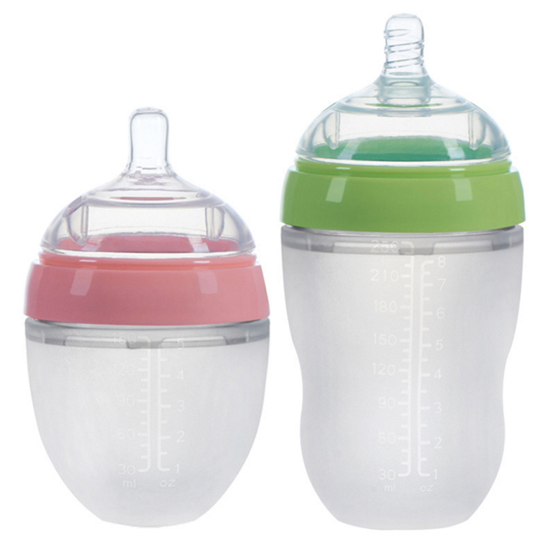 

4 Styles Baby Bottle Newborn Wide Caliber Anti-flatulence Silicone Bottle with Handle Baby Supplies Kids Milk Food Feeding Tools