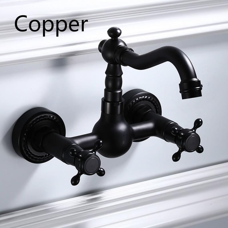 

Brass Classical Style Ktichen Faucet Wall Mounted Bathroom Retro Basin Faucet Mixer Kitchen Accessories