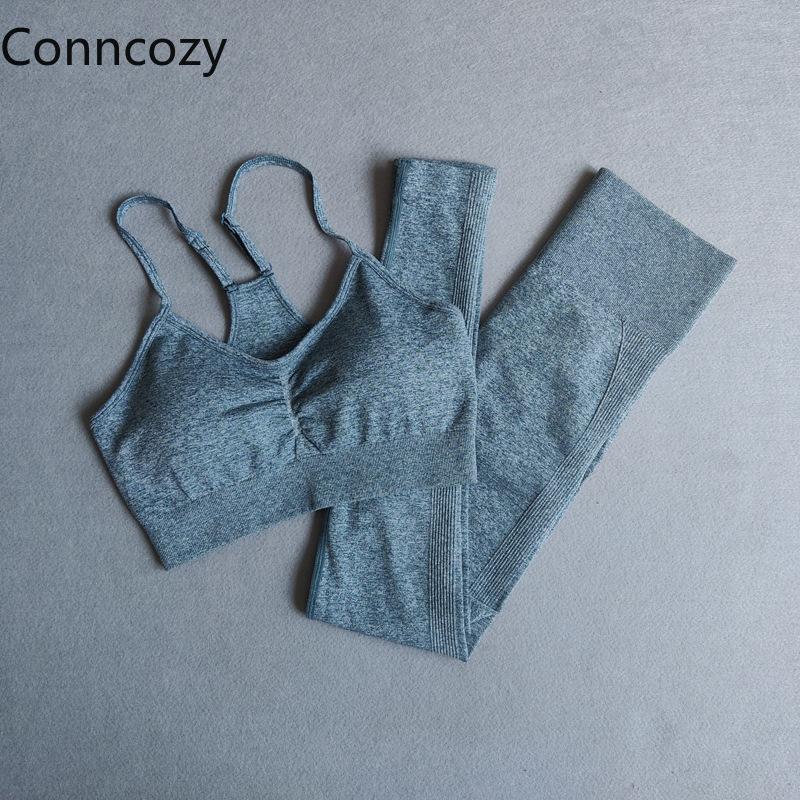 

New Women Fitness Sport Bras Yoga Suit Seamless Tracksuit Yoga Sets 3 Piece Sport Knit Gym Suits Leggings Set Running Clothes, Yellow bra