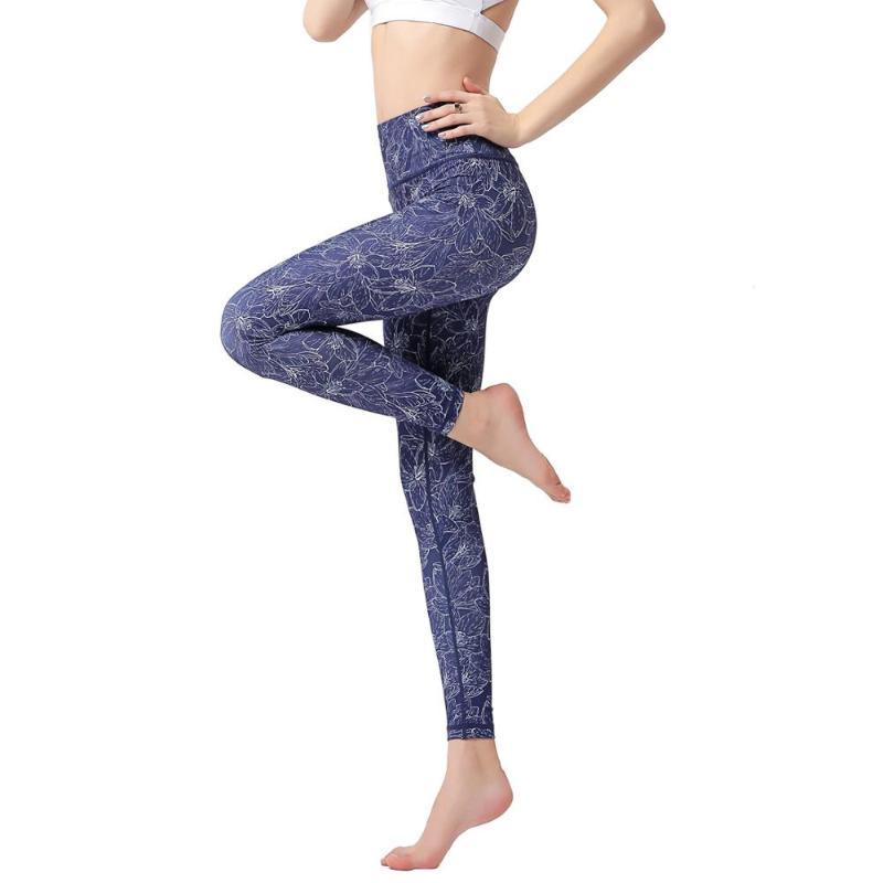 

Women Print Yoga Pants Quick Dry Gym Sport Workout Leggings High Waist Running Jogging Elastic Fitness Yoga Tights 4 Colors XL, Hk273