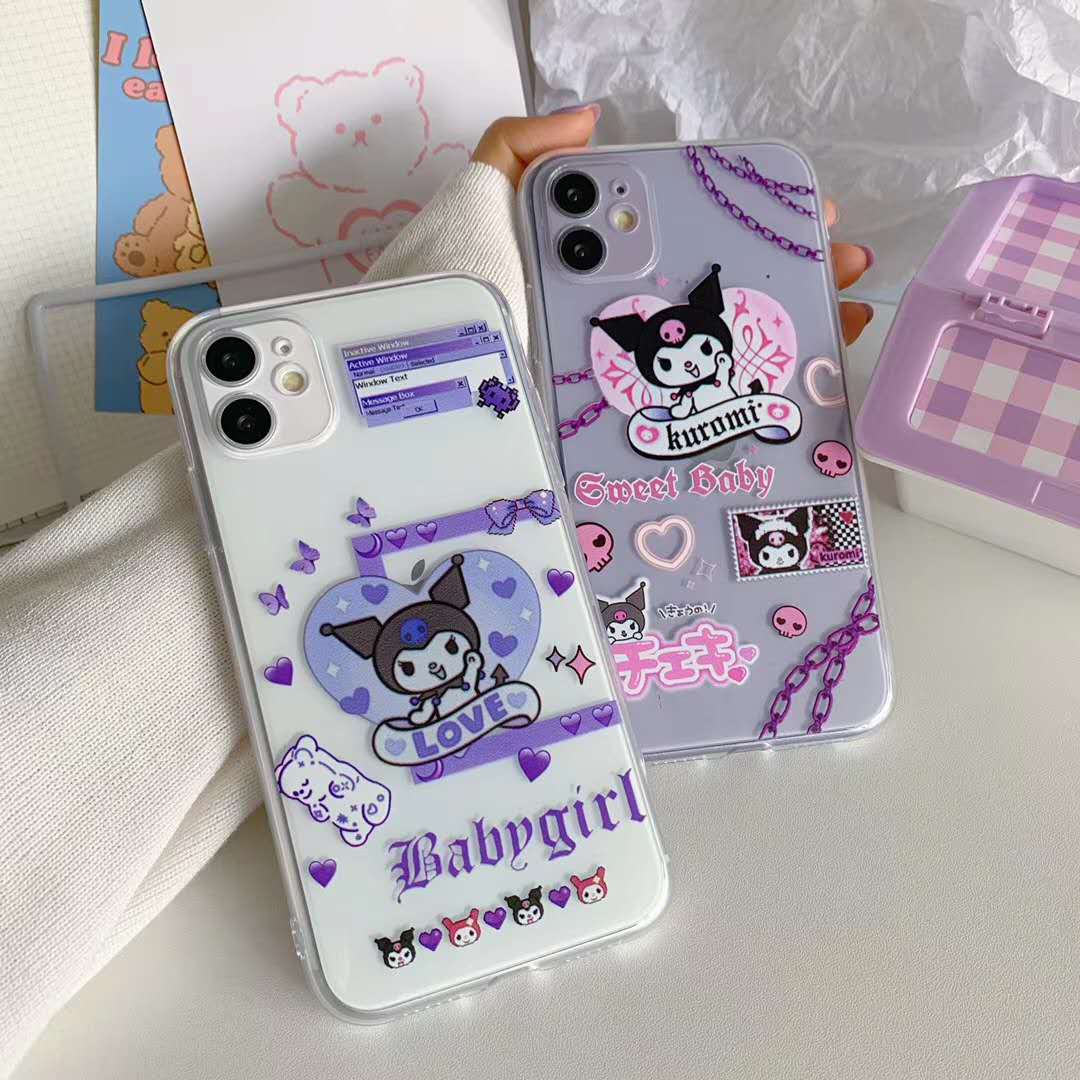 Japan Anime Kuromi My Melody Sweet Baby Pink Purple Case For IPhone 11