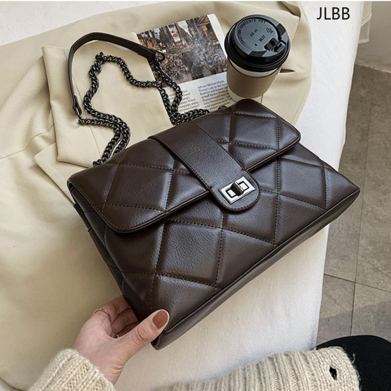 

High Quality Retro Chain Shoulder Crossbody Bags For Women 2021 New Large Capacity Handbags Ladies Messenger Bags Female Purses, Black