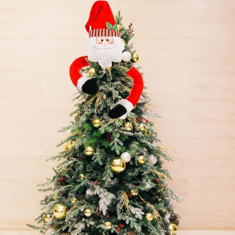 

Creative Christmas Xmas Tree Big Top Star Ornaments Santa Snowman Elk Toy Doll New Year Christmas Decorations for Home1