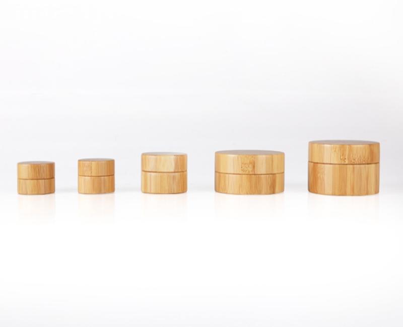 

100pcs/lot 5g 10g 30g 50g Bamboo Bottle Cream Jar Nail Art Mask Cream box Refillable Empty Cosmetic Makeup Container Bottle