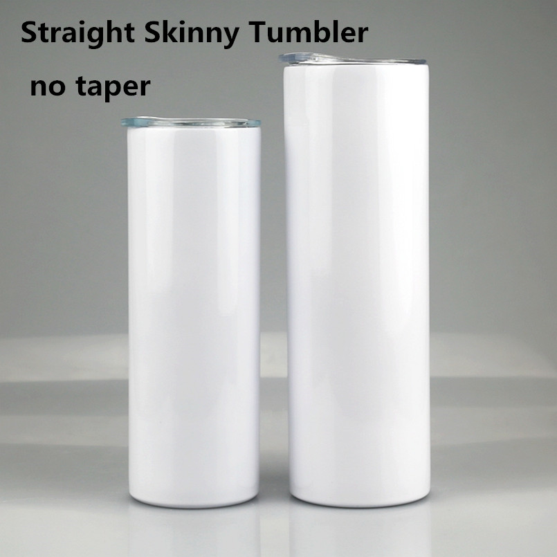 

20oz Sublimation Straight Tumbler stainless steel straight tumblers with lids double wall travel cup Easier do sublimation, White