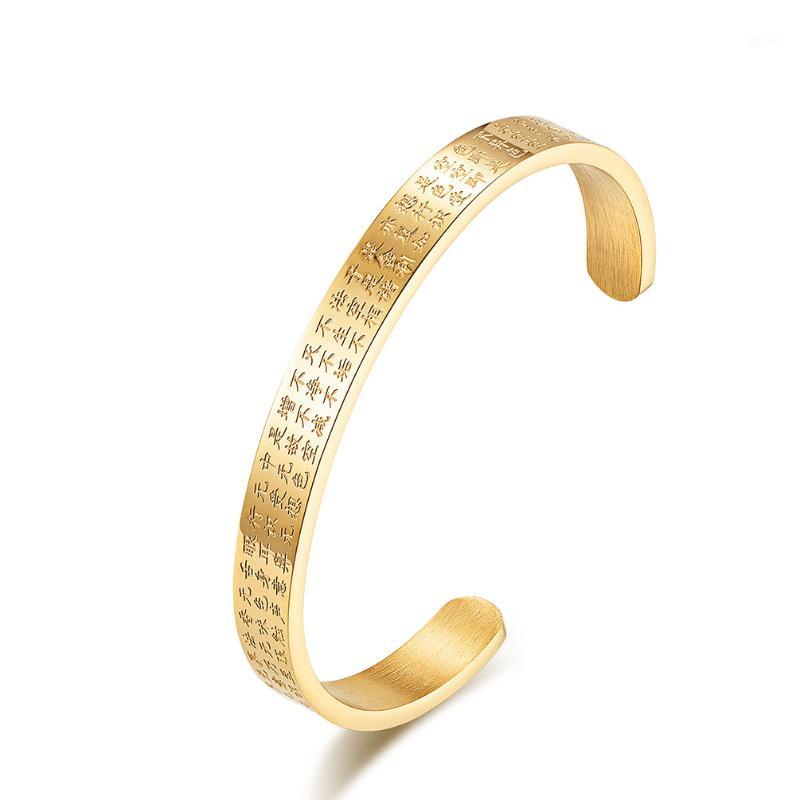 

Gold-plated Bracelet Of Buddhist Classic Heart Sutra For Transshipment Of Open Men's Sutra Rings1