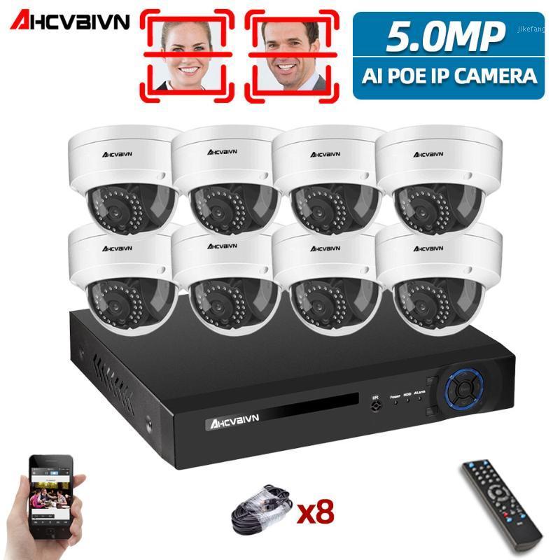 

AHCVBIVN AI Face-Recording detection H.265 8CH 5MP POE NVR Kit CCTV Security System Outdoor Waterproof Video Surveillance ONVIF1