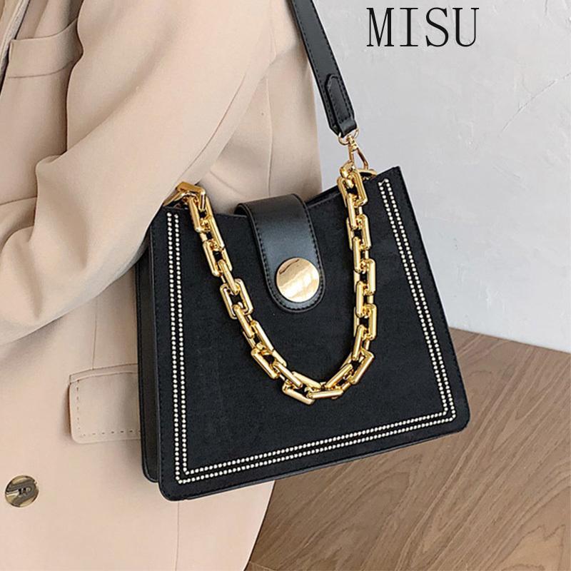 

Scrub Leather Shoulder Tote Bags For Women Solid Color Chain Designer PU Crossbody Bag Female Fashion Big Handbags, Black