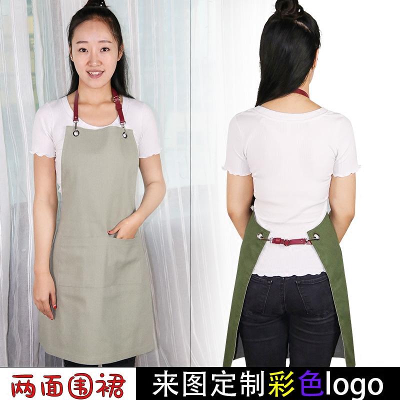 

Canvas apron double-sided apron belt barista painting restaurant baking home work custom