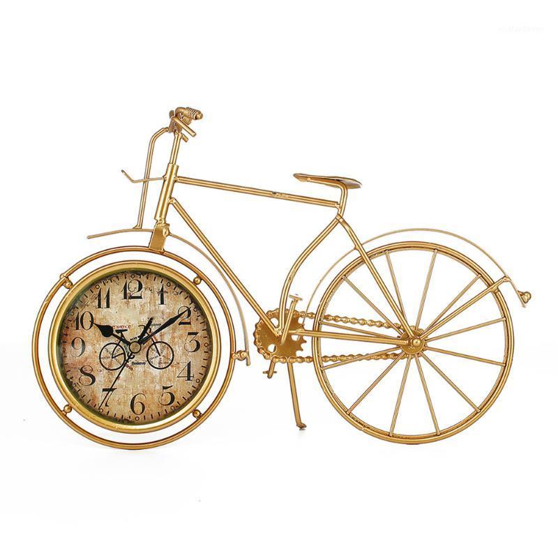 

European Wrought Iron Clock Bicycle Seat Home Decoration Silent Clock Office Desk 2020ing1