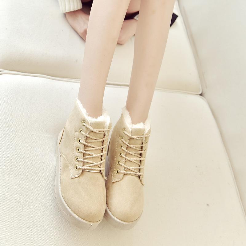 

ZIMNIE Snow Boots 2021 Classic Suede Women Winter Boots Warm Fur Plush Insole Ankle Woman Shoes Hot Lace-Up Shoes Woman, Black