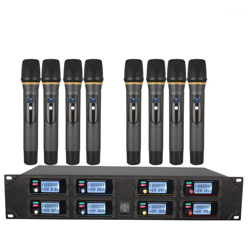 

Professional wireless microphone system UHF 8 channel fixed frequency dynamic display family KTV karaoke microphone1