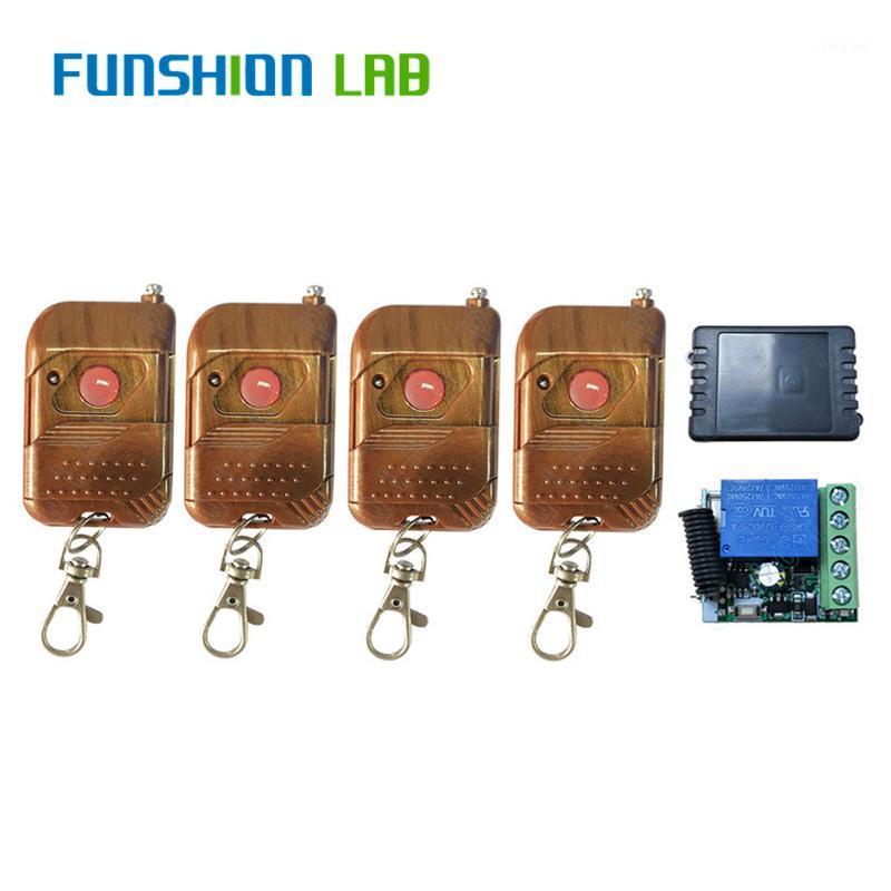 

FUNSHION 433MHz Universal Wireless Remote Control DC 12V 1 CH Relay Receiver RF Switch 1 Button Remote Control Gate Garage Opene1
