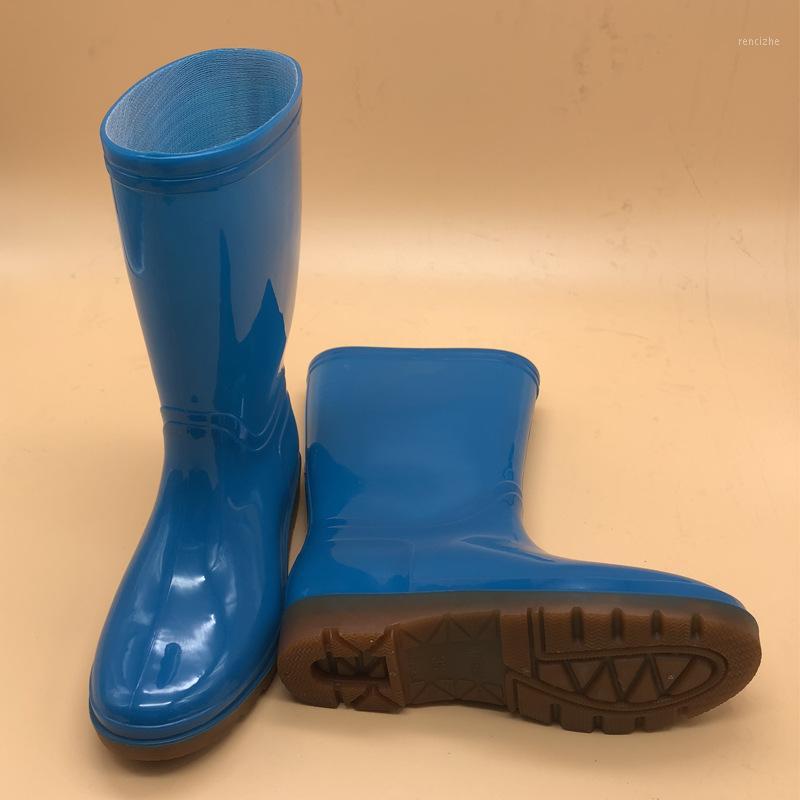 

Rain Boots Women Short Tube Rain Shoes Adult Water Boots Anti-skid Water Shoes Jelly Rubber1, Blue