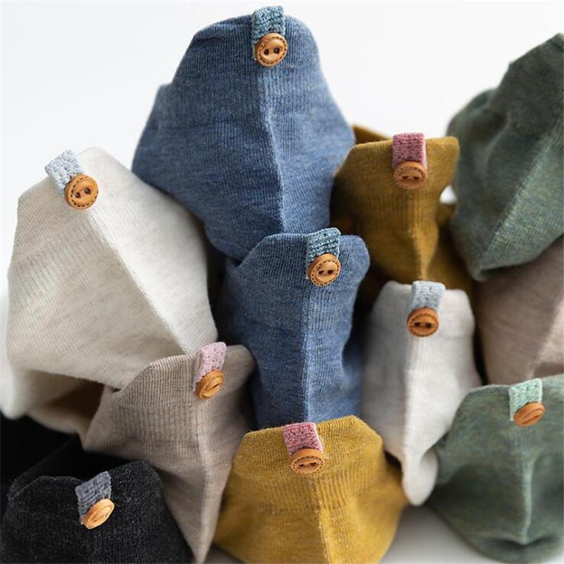 

1 Pair Women Cotton Summer Socks Kawaii Botton Short Socks Happy Fashion Ankle Funny Female Girl Calcetines Mujer Dropship1