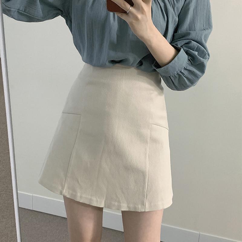 

Shintimes Fall New Korean Fashion Woman Skirts Womens Clothing Short Skirt A-Line Mini Zipper Faldas Mujer Moda 2020 Femme Jupes, Apricot