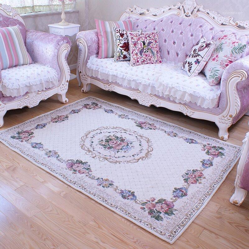 

Pastoral Flower Carpet And Rugs Sofa Coffee Table Carpets For Living Room Home Floor Mats Europe Countryside Carpet Bedroom1