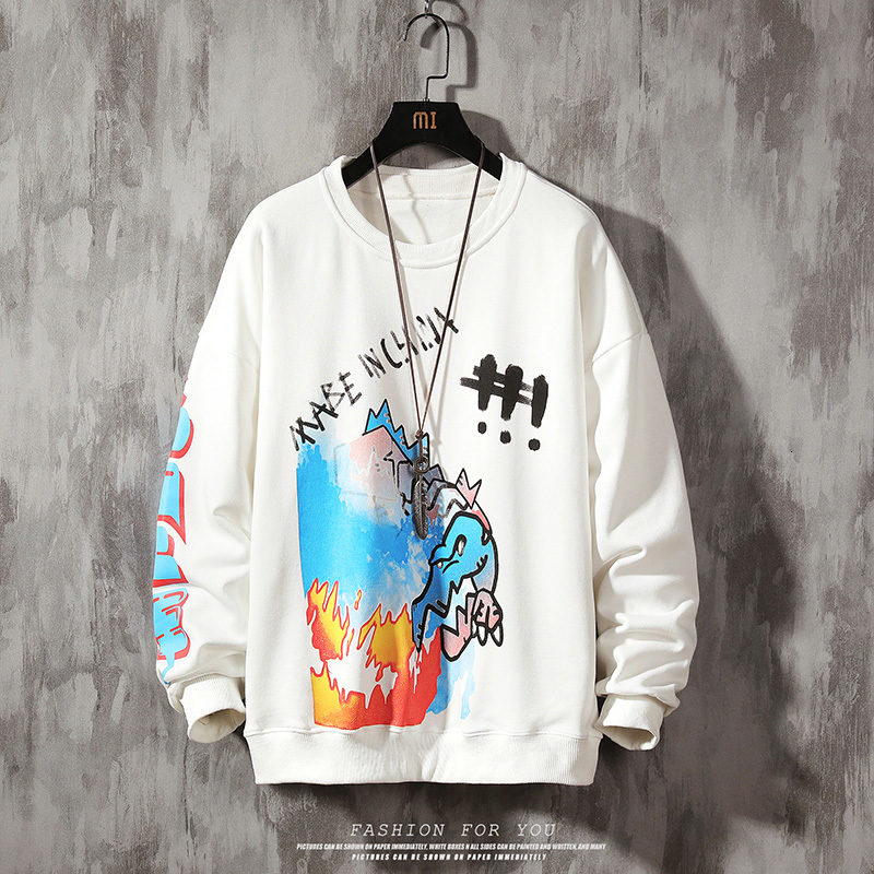 

2021 Dragon Print Sweatshirt Men New Fashion Male Hip Autumn Winter Hoodie Mens Clothing 7m4o, Orange