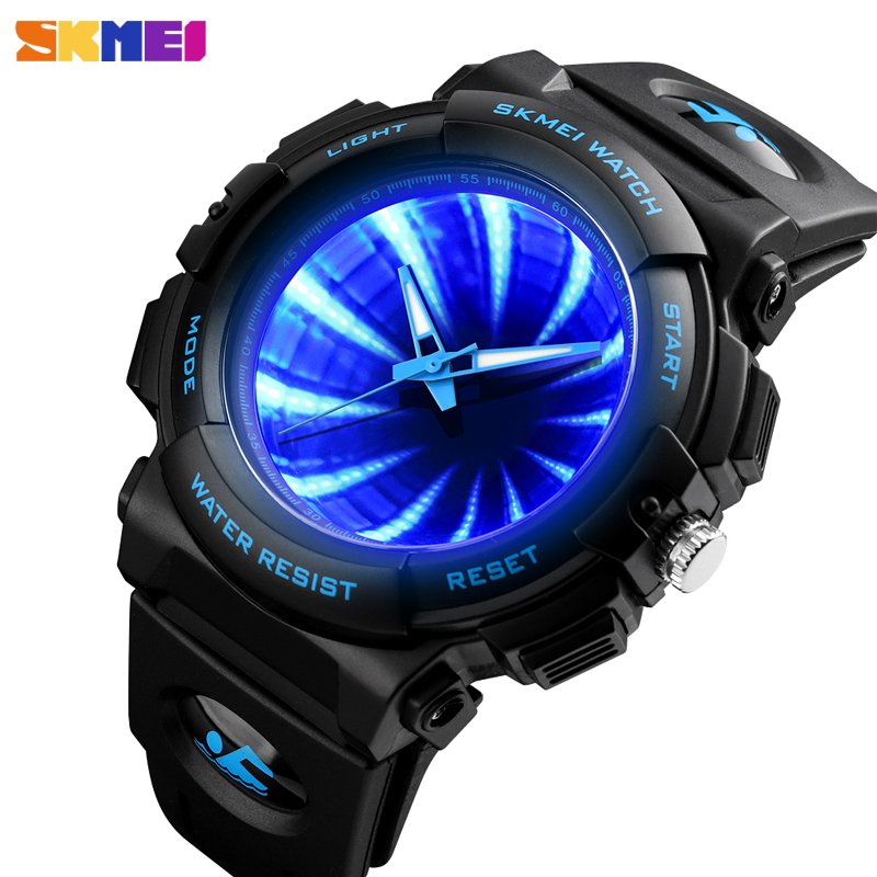 

Top Brand SKMEI Men Quartz Watch Waterproof Sport Wristwatch Luxury Back Light LED Fashion Men's Bracelet Reloj Hombre 210203, Blue