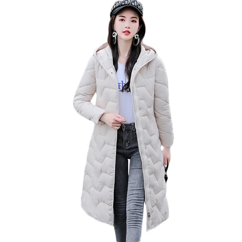 

New Winter Jacket coats Women Long Parka overcoat Hooded Thicken Warm Down Cotton Jackets Green Casual Plus size Cotton Jackets, Lotus color