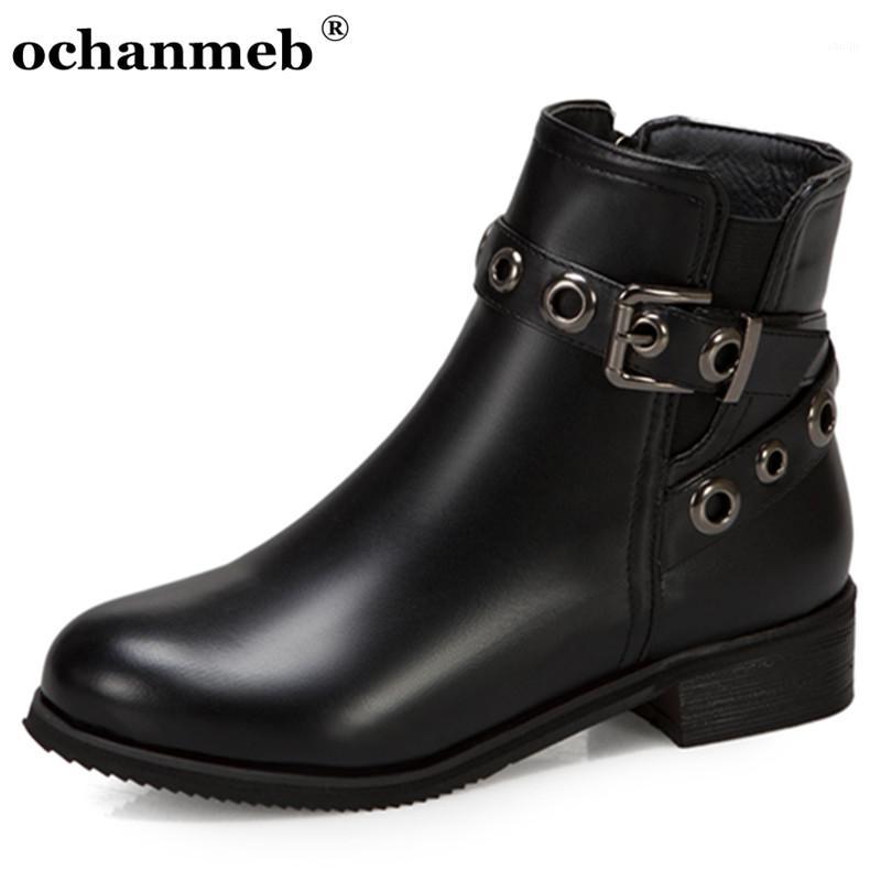 

Small Size 32 33 Short Booties Women's Buckled Strap Punk Street Boots Low Heels Autumn Winter Shoes Ladies Plus Size 14 48 Boot1, Nude