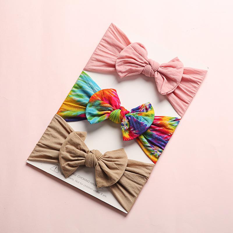 

Dropshipping 3Pcs Sweet Baby Girls Bowknot Headbans Cute Toddler Kid Elastic Headwear Newborn Children Turban Hair Accessories1