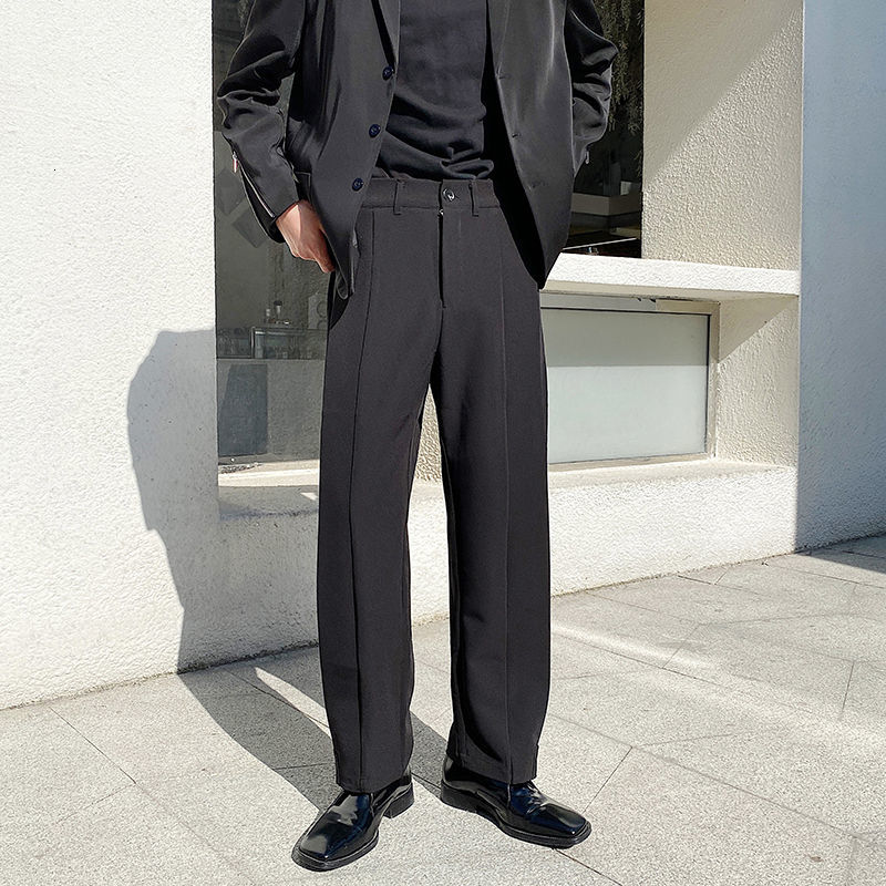 

Trousers 2021 Men's Autumn Thin New Winter Straight Pants Plied Youth Clothing OJHC, Black