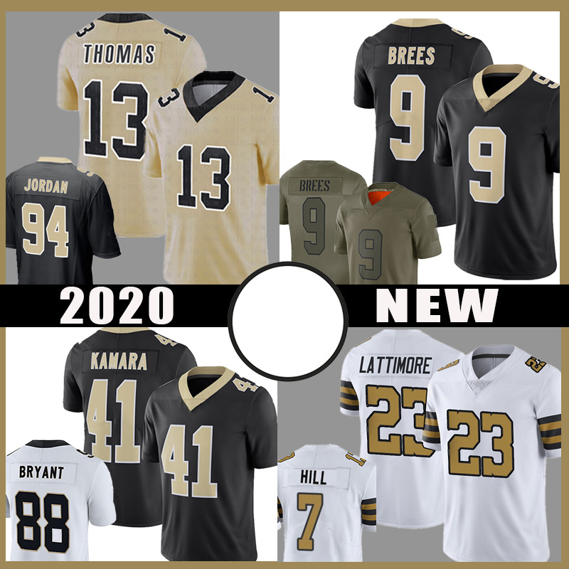 

13 Michael Thomas 9 Drew Brees TB Patch Football Jersey 41 Alvin Kamara 7 Taysom Hill 23 Marshon Lattimore 94 Cameron Jerseys